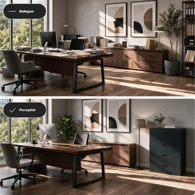 Szafa kartotekowa metalowa z 4 szufladami antracytowa, 900x1320x600 mm: SARA XL V4
