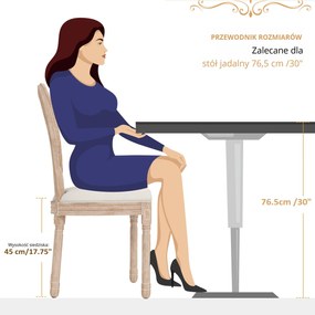 HOMCOM Krzesła jadalniane 2 sztuki tapicerowane kremowe z oparciem rattanowym i drewnianymi nogami | Aosom PL