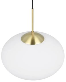 Lampa wisząca w biało-złotym kolorze ze szklanym kloszem ø 40 cm Fomento – Trio