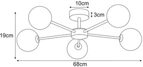 Pięcioramienna lampa sufitowa beżowa D5-G28
