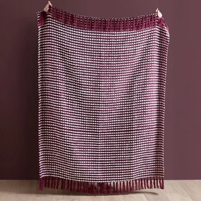 Bordowy koc 125x150 cm Stab Stitch – Catherine Lansfield