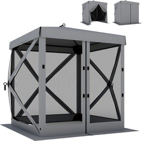 Outsunny Pawilon 1,85x1,85m Wodoodporny Stabilny Zimoodporny Pop-up Składany Pawilon z 4 Siatkowanymi Ścianami Bocznymi Torbą, UV 30+ | Aosom PL