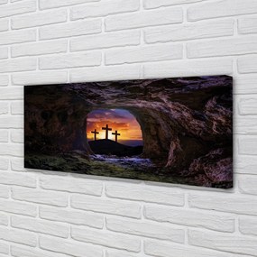 Fotoobraz na płótnie Krzyże o Zachodzie Słońca