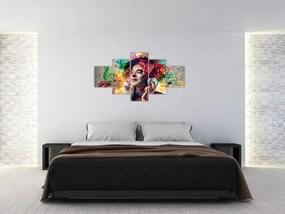 Obraz - Artystka ze słuchawkami (125x70 cm)