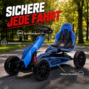 HOMCOM Elektryczny gokart dla dzieci 3-5 km/h, 2-stopniowa regulacja prędkości, pas bezpieczeństwa, koła EVA, dla 3-8 lat | Aosom PL
