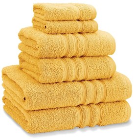 Żółte bawełniane ręczniki frotte zestaw 6 szt. Zero Twist – Catherine Lansfield