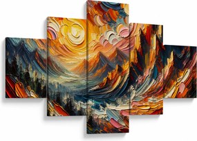 Obraz - Góry oświetlone słońcem (125x70 cm)