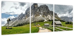 Obraz - W austriackich górach (z zegarem) (90x30 cm)