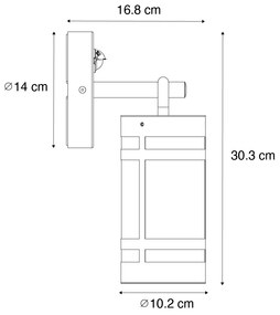 Zewnetrzna Kinkiet / Lampa scienna zewnętrzny rdzawy brąz IP44 z czujnikiem ruchu - RubenPrzemysłowy Oswietlenie zewnetrzne