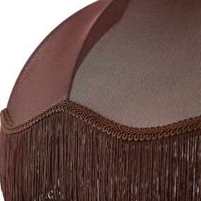 Brązowy abażur z tkaniny z białym wnętrzem 45/15/21,5 - Heritage Retro