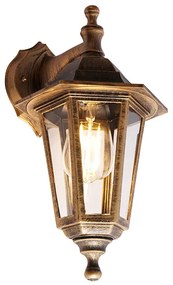 Antyczna lampa ścienna zewnętrzna złota IP44 - New Haven