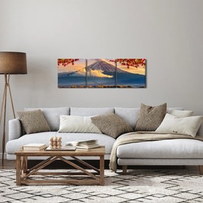 Obraz - Japonia, Góra Fuji (z zegarem) (90x30 cm)