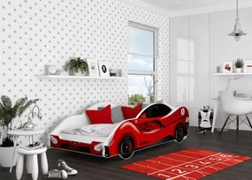 Łóżko dziecięce samochód bolid Spidi III 90x180 auto wyścigowe z stelażem flex