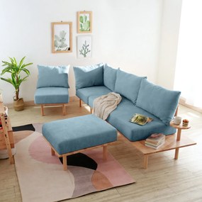 Sofa ze stolikiem bocznym i poduszkami Seri, styl skandynawski