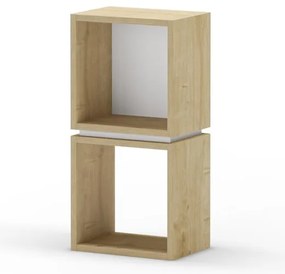 Biały regał w dekorze dębu 32x66 cm Lofty – Marckeric