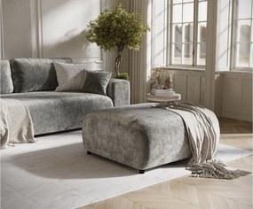 Puf w tkaninie szenilowej Zanzibar - 88x88 cm - szary