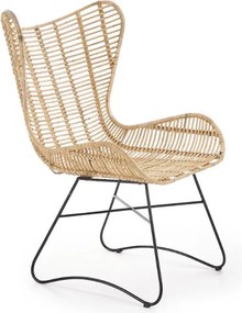 Designerski fotel rattanowy na płozach Indiana