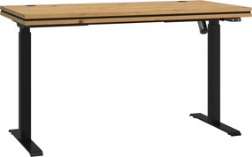 Biurko MALTESA - Dąb artisan / Bez szuflad / Wysokość 123.6 cm / Czarny