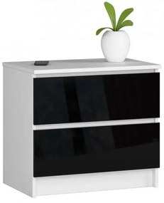 Minimalistyczna komoda do sypialni biała + czarny połysk G1-E72