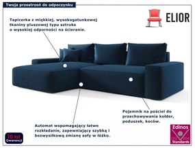 Granatowy tapicerowany narożnik rozkładany Z4-T87