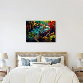 Obraz na szkle - Kolorowa iguana (70x50 cm)
