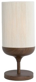 Ciemnobrązowa lampa stołowa z tekstylnym kloszem (wysokość 50 cm) Dania – Light &amp; Living