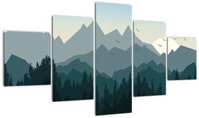 Obraz - Góry oczami grafika (125x70 cm)