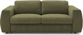 Zielona sofa do spania/rozkładana z tkaniny szenilowej 240 cm Hugo – Bobochic Paris