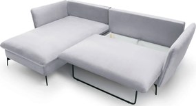 Jasnoszary narożnik rozkładany welurowy D2-B73