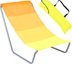 Składany leżak plażowy w żółte paski C3-P29
