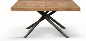 Drewniany stół, efekt dębu, antracytowa podstawa, długość 160x90-240x90cm - CARRARA