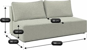 Sofa z Funkcją Spania MAVIA Szara Boucle Japandi