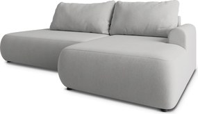 Masseno Narożnik NUVIRA z funkcją spania i pojemnikiem na pościel Narozniki L, Rozkładana sofa - Jasnoszary, CASTEL 80