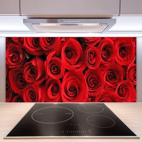 Szkło do Kuchni na Ścianę Bukiet Świeżych Róż