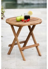 Okrągły stolik ogrodowy z litego drewna tekowego ø 50 cm Mitan – Garden Pleasure