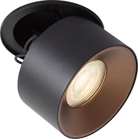 Nowoczesne oczko wpuszczane czarne GU10 50mm - Echo