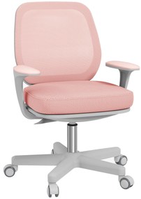 Vinsetto Fotel biurowy, ergonomiczny fotel z funkcją obrotową, regulowany 55 x 48 x 82,5-94,5 cm różowy