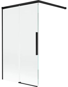 Mexen Rox parawan nawannowy 2-skrzydłowy rozsuwany 100 x 150 cm, transparent, czarny - 8C9-100-003-70-00