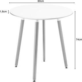 PROMOCJA Biały okrągły stół jadalny KAMI 60x60 cm II jakość