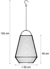Zewnetrzna Lampa stołowa w stylu bohemy szara z LED, 3-stopniowa regulacja ściemniania IP54, ładowana solarnie - DucaBoho Oswietlenie zewnetrzne