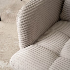 Krzesło Tapicerowane Obrotowe do Salonu AKITA Szare Sztruksowe Nowoczesne