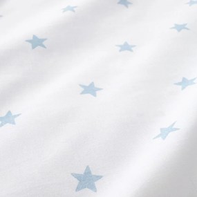 Biało-niebieskie bawełniane prześcieradło dziecięce jednoosobowe z gumką 90x190 cm Mini Star &amp; Stripes – Bianca