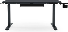 Biurko elektryczne z regulacją wysokości ergonomiczne antracytowe,1200x600 mm: ARIA
