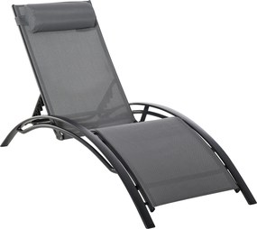 Outsunny Leżak Ogrodowy do Opalania Ciemnoszary Stylowy i Wygodny 170x64x82cm | Aosom PL