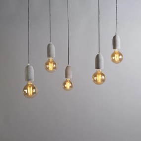 Industrialna lampa wisząca szara betonowa - Cava 5Designerski Oswietlenie wewnetrzne