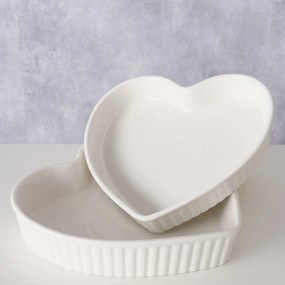 Ceramiczne formy do pieczenia w kształcie serca, 2 sztuki