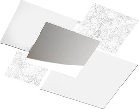 Nowoczesna lampa sufitowa 1088/70-FA Białe szkło i srebrny liść 4xE27