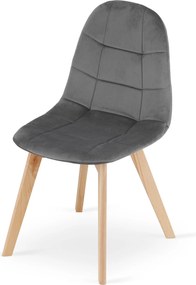 PROMOCJA Ciemnoszare aksamitne krzesło do jadalni BORA II klasa.