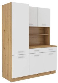 Kredens kuchenny MIRA MAX do kuchni, jadalni - dąb artisan/biały