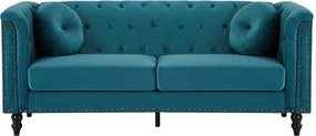 Kanapa 3 osobowa z weluru – kolor morski TURNER